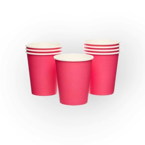 Picture of BRIGHT PINK PAPER CUPS 237ML 8PCS/PCK
